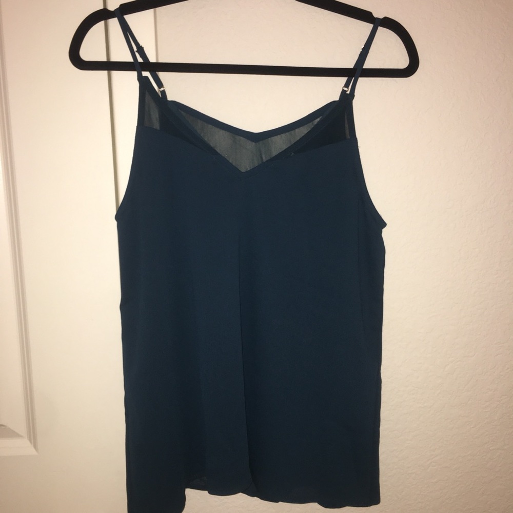 Teal tank with sheer detailing - Picture 3 of 3